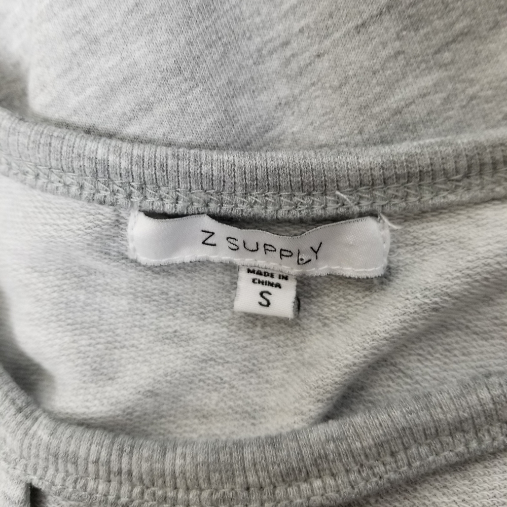 Z Supply Gray Cutout Baby French Terry Short Sleeves T-shirt Dress Size Small - Picture 12 of 13